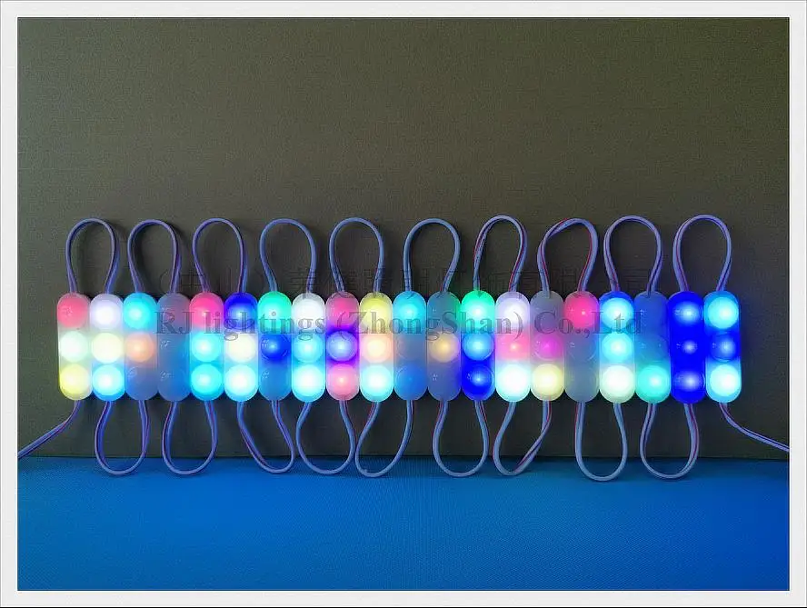 Впрыска светодиодный светильник RGB DC12V 55 мм* 16 мм SMD 2835 0,72 Вт IP65 автоматическое изменение цвета нет необходимости контроллер не может контролировать