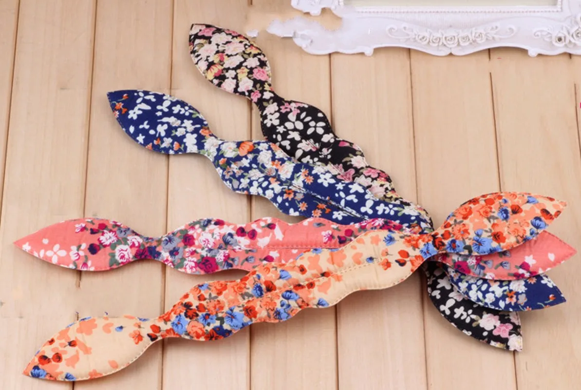 Hair Accessory Women Bunny Ear Sponge Hair Twist Styling Clip Stick Bun Maker Braid Magic Tools Floral Polka Dot Female Hairband