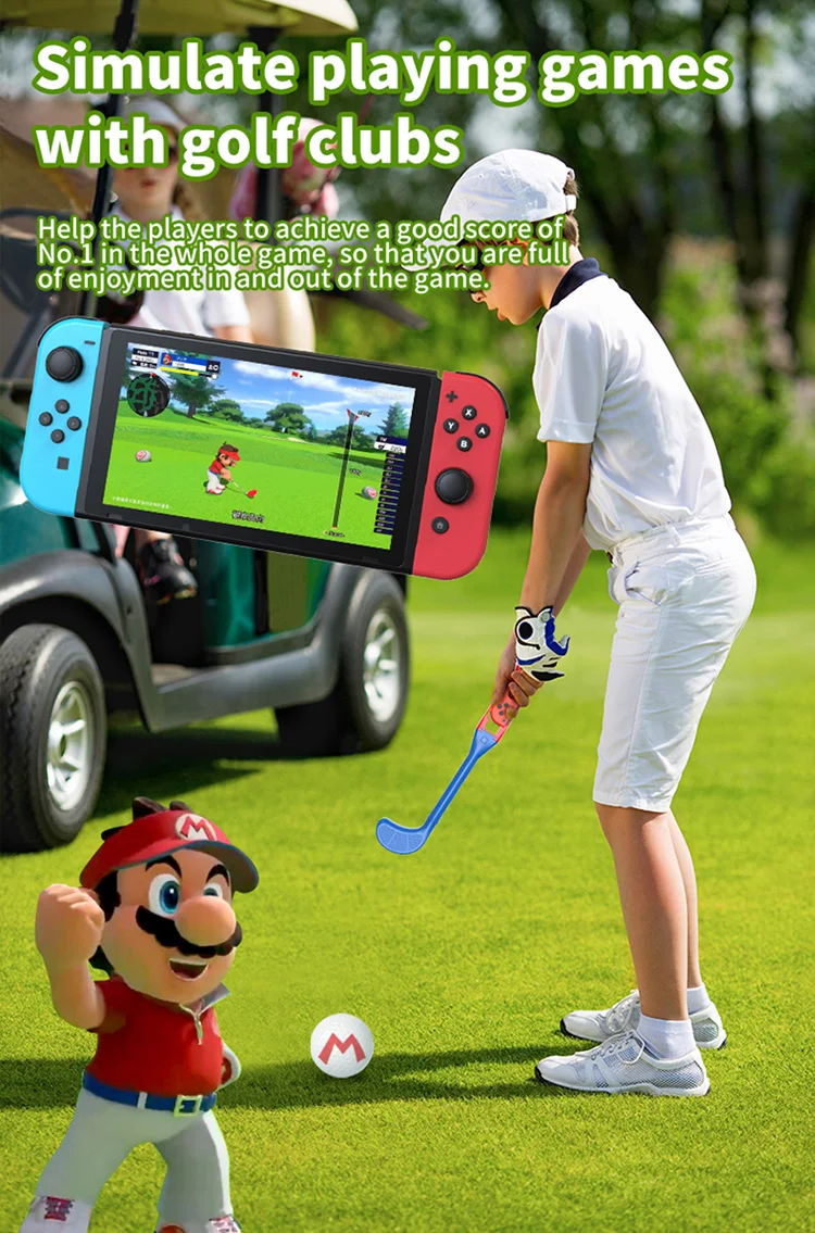 Golf Grips Clubs 2 Pieces Set Compatible With Mario Golf Super Rush For Nintendo Switch Joy Pad Grips