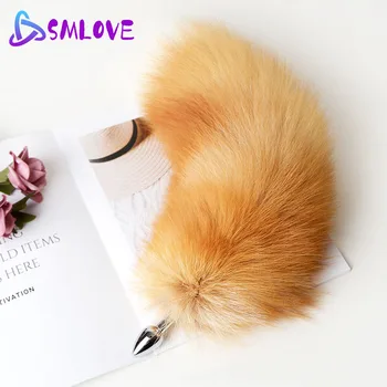 Separable Anal Plug Real Fox Tail Cosplay Butt Plug Anal Sex Tail Adult Products Anal