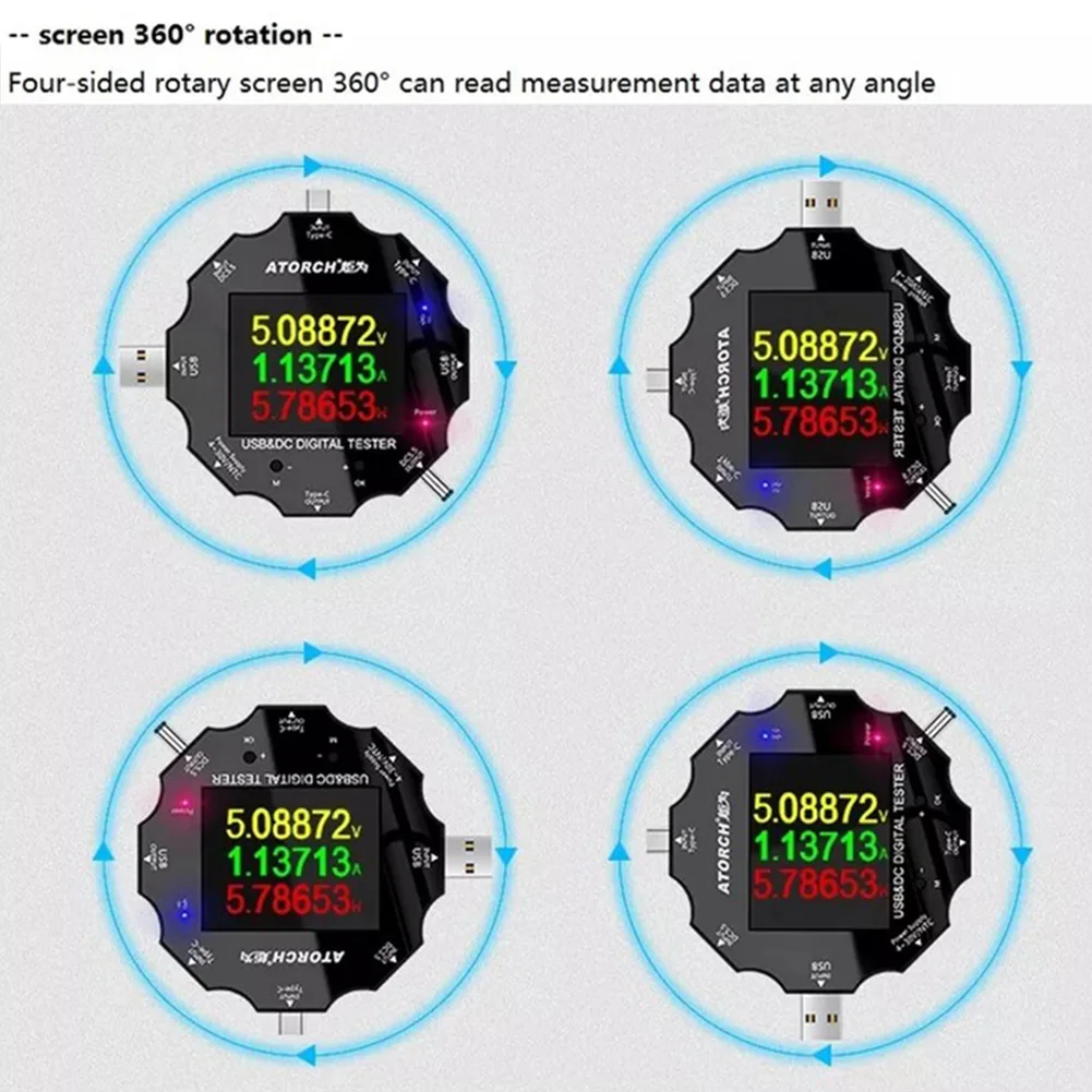 UD18 Измерительный Цифровой дисплей Вольтметр USB Амперметр телефон Универсальный черный Портативный зарядки тестирование Многофункциональный