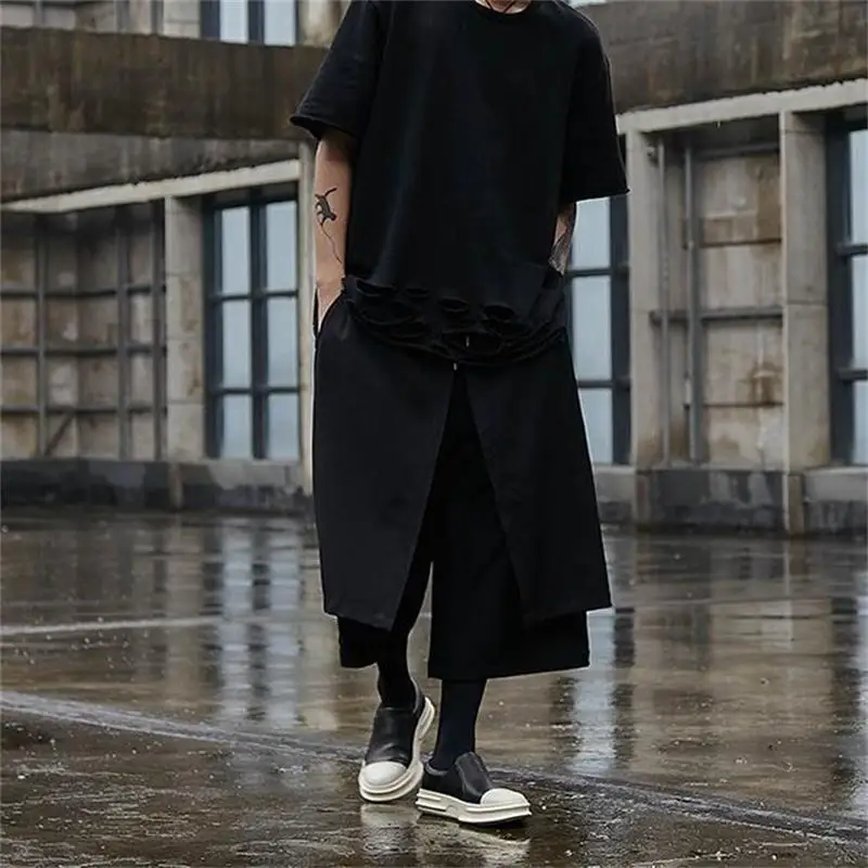 Брюки мужские с широкими штанинами