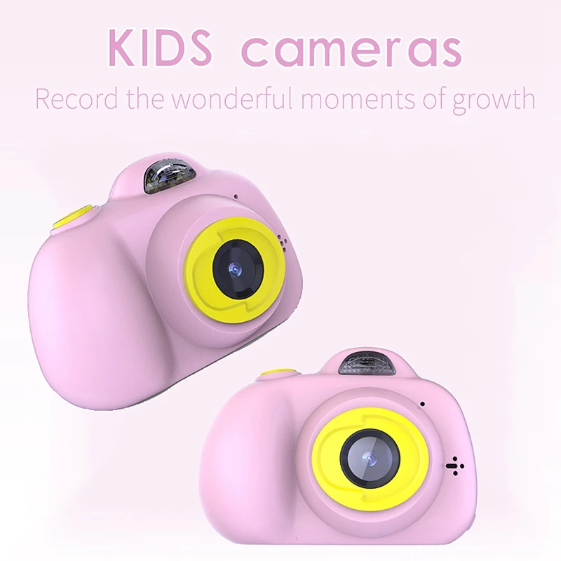 RISE-K9 Digital 1080P Mini Camera 2 Inch Cartoon Cute Camera Toys Children Birthday Gift Toddler Toys Children Kids Camera(Pink