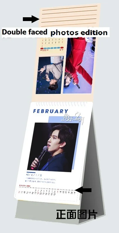 double faced Dimash Kudaibergen-, настольный календарь, фото, записная книжка, Рождественский год, фестиваль, подарок, певец - Цвет: double faced