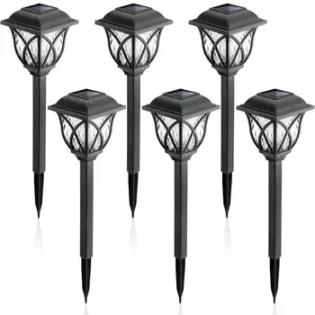 

6Pack Led Solar Pathway Lamps Lights Outdoor Waterproof Solar Garden Lawn Lamps for Garden Landscape Path Yard Patio Walkway