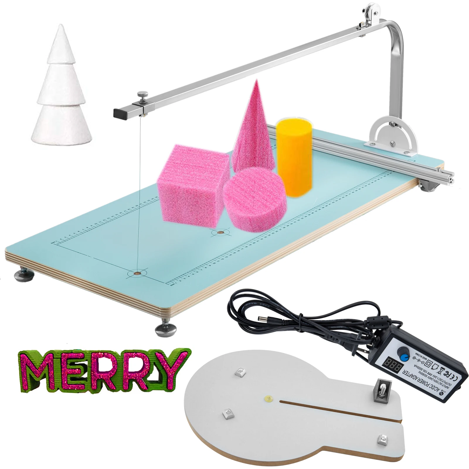 US $79.99 VEVOR Foam Cutter Machine Hot Wire Foam Cutter Machine Adjustable Temperature Table Foam Circle Cutter Fire MDF Alloy