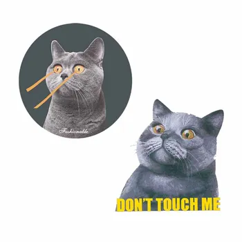 

Iron On Transfer Patch Cute Animals Cat Patches Hot Transfer Vinyl Badges DIY Stripes Clothes Thermal Press Stickers F