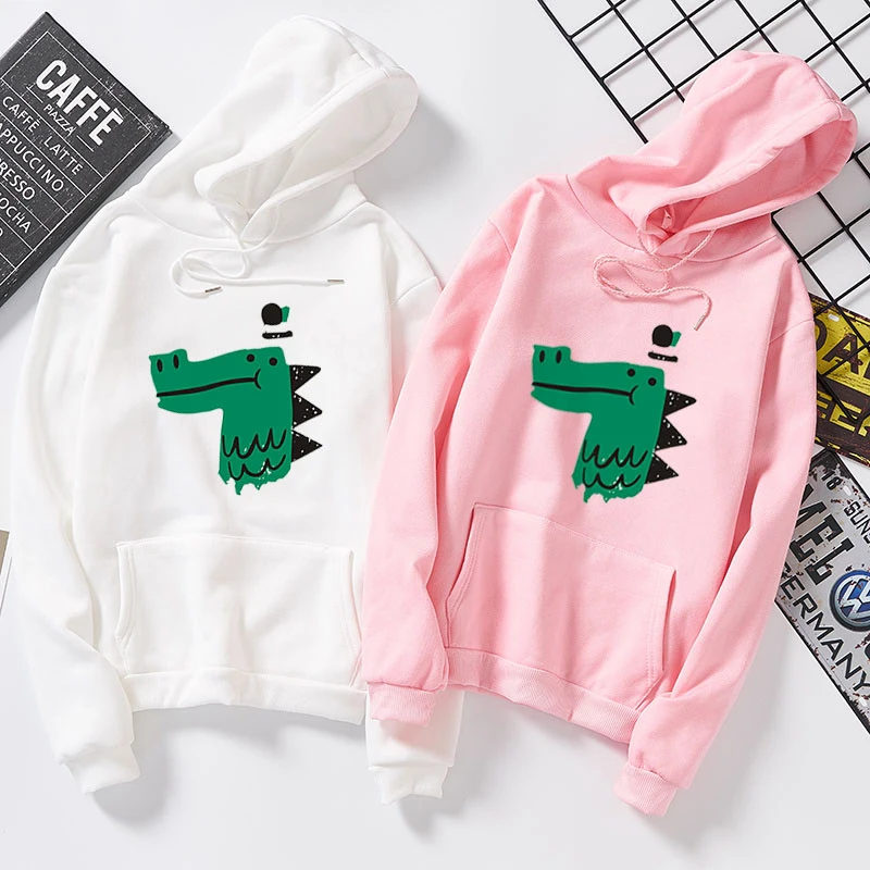 Kawaii Cartoon dinosaur print hoodies men dinosaur Multicolor men's hoodies Loose Fitted Oversized hoodie men streetwear