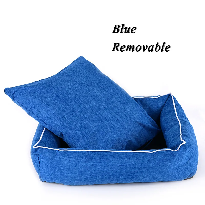 Blue Dog Bed Кровати для домашних животных, диван для собак, съемный чехол, машинная стирка, кровать для собак для больших собак, оксфордская кровать для домашних животных, водонепроницаемая нескользящая Нижняя кровать BD0065 - Цвет: Blue Dog Bed