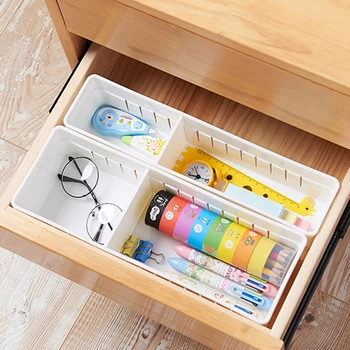 

Adjustable Drawer Divider Kitchen Home Makeup Tableware Storage Box Closet Underwear Cosmetic Organizer