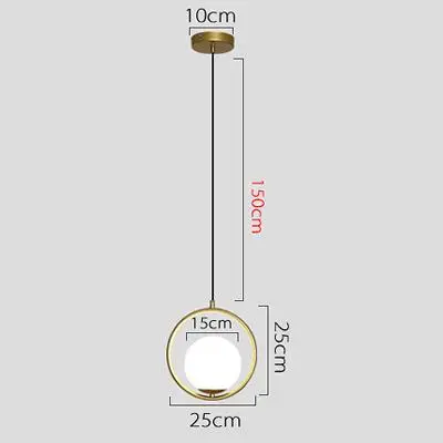 Nordic Led Pendant Lights Lighting Luminaire Industriel Hanging Lamp Lustre Suspension Ball Glass glod art Kitchen Pendant Lamp - Цвет корпуса: A Gold 25cm