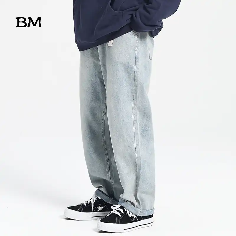 light blue straight jeans