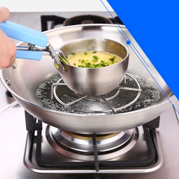 

Stainless Steel Hot Bowl Holder Clamp Pot Pan Gripper Clip Hot Dish Plate Bowl Clip Retriever Tongs Silicone Handle Kitchen Tool