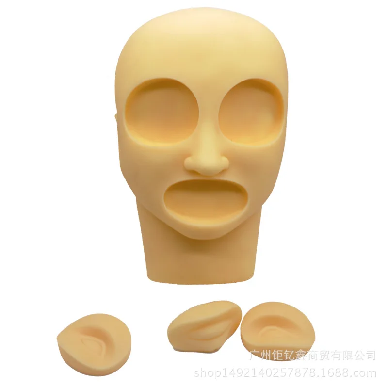 Deconstructable Silica Gel 3D Munsu Hair Practice Head Mode Graft Eyelashes Eyebrow Tattoo Lip Dye Eyebrow Lips Novice Dummy