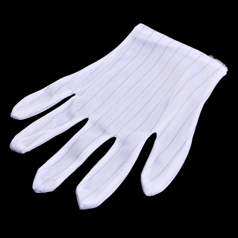 1Pair Anti-static Anti-skid Glove Striped PC Computer Working Repair Safe Gloves H37E