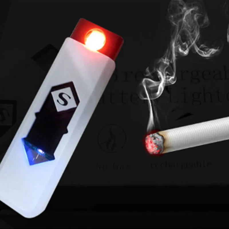 

Windproof Nice Gift Smokeless Flameless USB Windproof Charging Lighter Electronic Cigarette Lighters Smoking Accessories