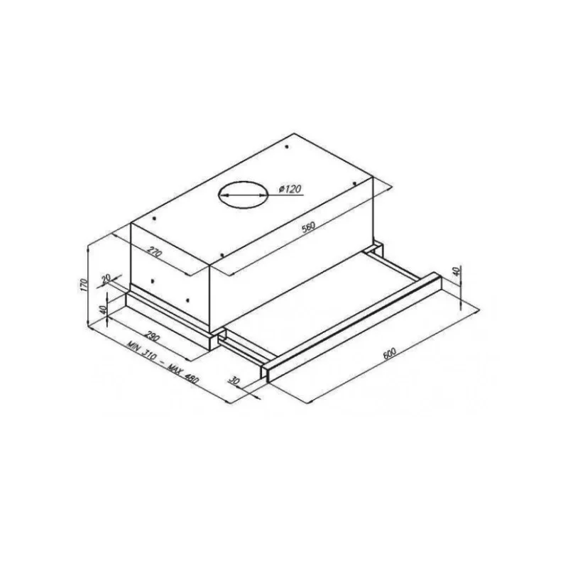 Вытяжка встраиваемая KUPPERSBERG, SLIMLUX IV 60 GW