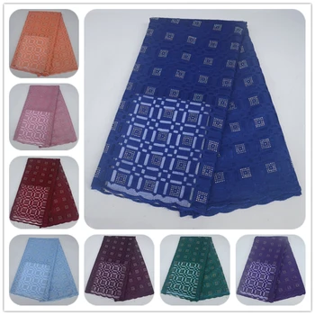 

Alisa New Design Embroidery With Stones African Mesh Lace Fabric French lace Net hollow design Fabric 5 Yards/pcs Green For DIY Sewing