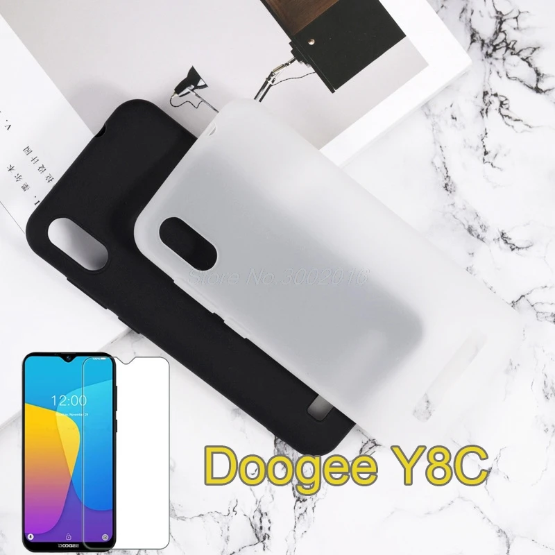 

Capa Para Doogee Y8C Silicone Case Full Protect Anti-knock Phone Case For DOOGEE Y8 Back Cover With Doogee Y8 Y8C Tempered Glass