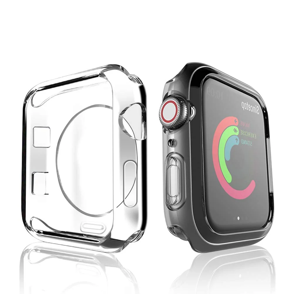 Ультратонкий чехол для Apple Watch Series 6 5 4 3 2 мягкий прозрачный защитный из ТПУ без