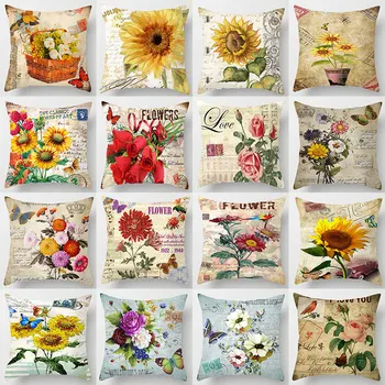 

Beautiful Country Rose Flowers Prints Pillow case 45*45cm Cushion pillow cover Car Home Decoration Decorative Throw Pillowcase