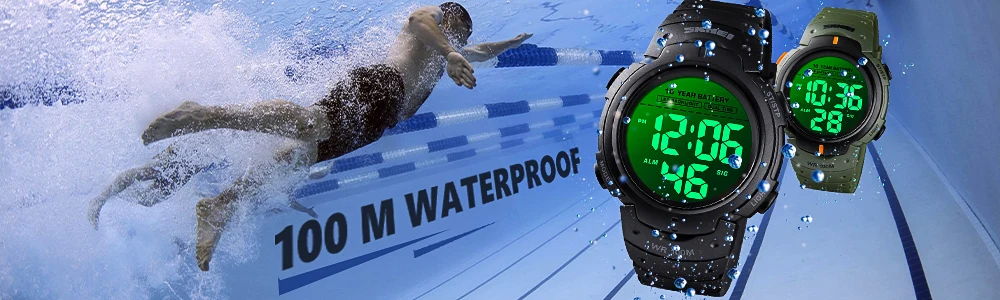 SKMEI 1068 Man Watch Fashion Big Numbers Show Sport Style 50M Waterproof Alarm Clock Digital Men Wrist Watch Relogio Masculino