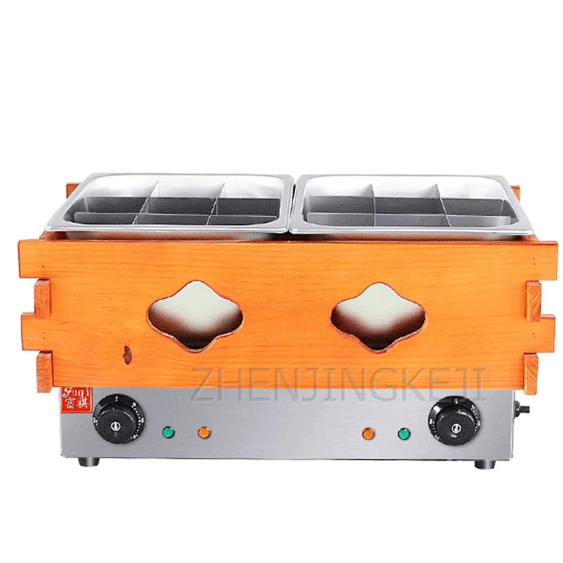 Electro-thermal 18 cells Double Cylinder Oden Cooking Machine Commercial Snack Hot Pot Equipment Bunch Of Incense Noodle Cooker 2