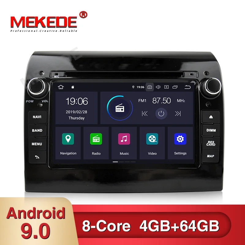 7 дюймов Android 9,0 Автомобильная dvd-навигационная система плеер для FIAT DUCATO автомобильный Радио стерео плеер с поддержкой wifi OBD DVR dab 4g 64g