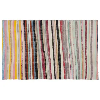 

Handmade Multicolor Vintage English Striped Rug Area Rug 157x260 Cm-5'2''X8'6''