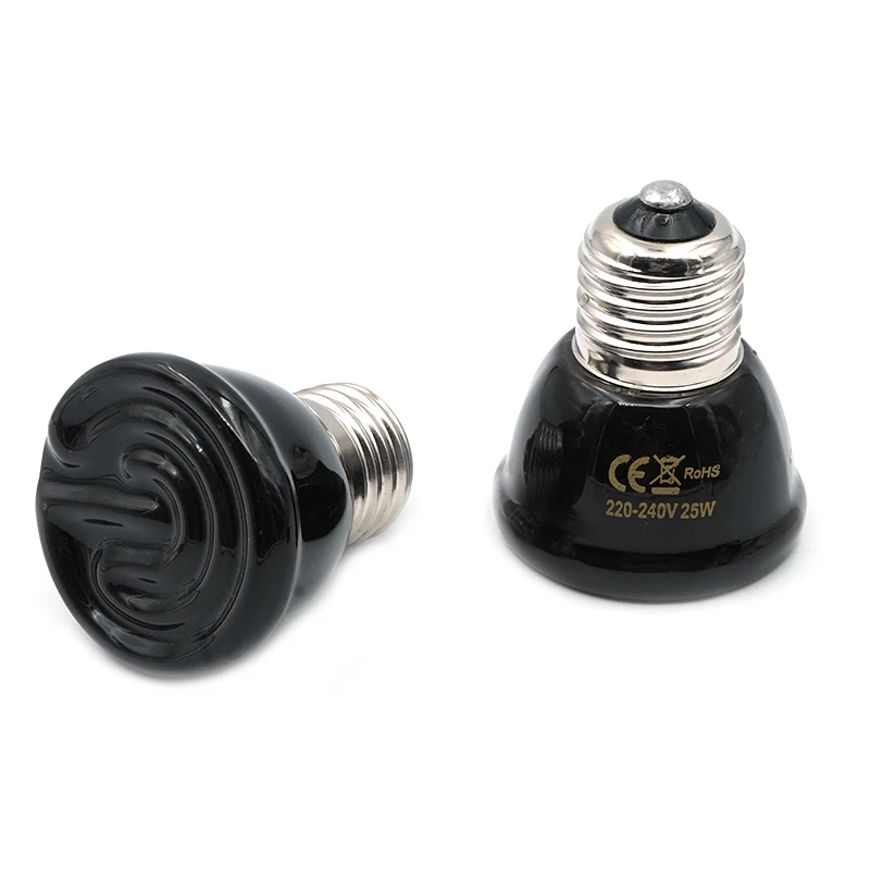 E27 Mini Pet Reptile Infrared Ceramic Heating Lamp, 220V-240V Warm Heat Emitter Light Bulb, 25W 50W 75W 100W, reptile heating lamp,reptile light bulb,reptile lamp bulb