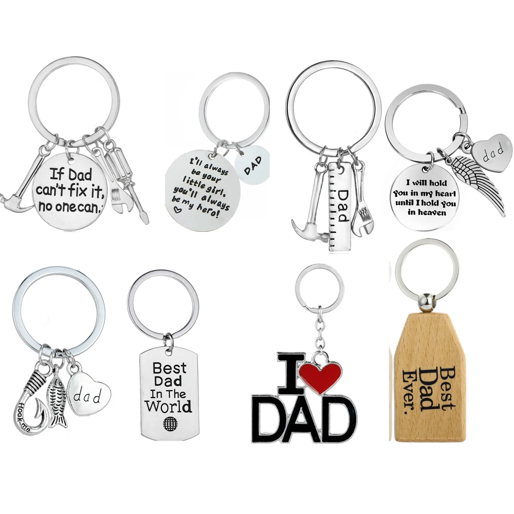To The World You Are a Dad Pendant Silver Keychain Keyring Father's Day Gift
