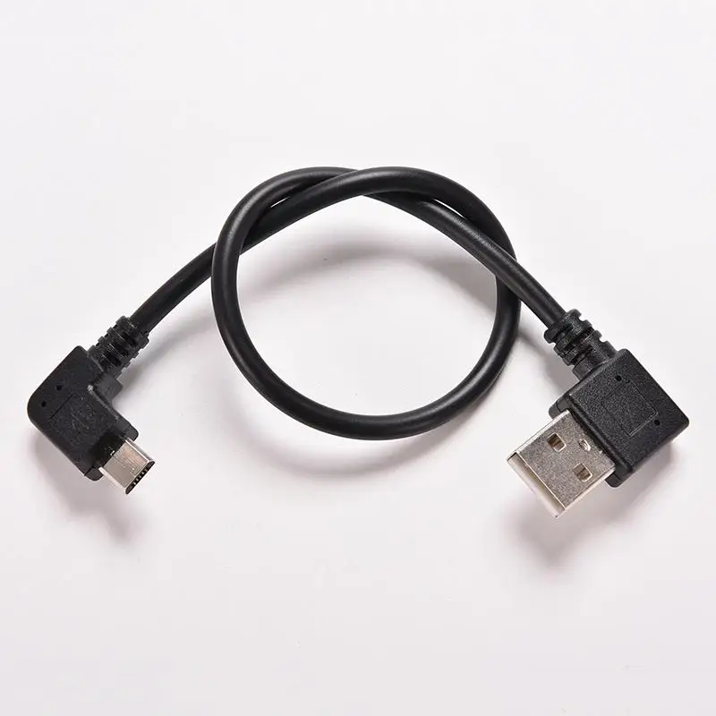 

2PCS USB 2.0 Left Angle A Male 90 Degrees to Micro Left Angle M Cable Data Cord