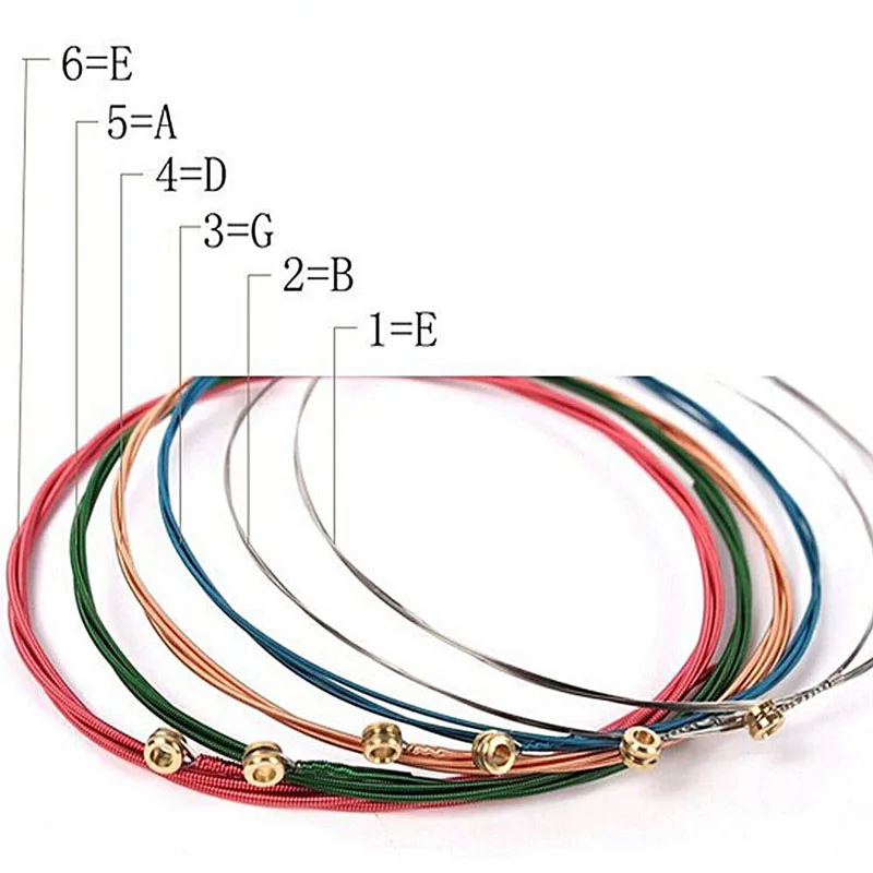 LIOOBO 6 Pezzi/Set Formati Assortiti Corde per Chitarra Acustica per Chitarra Acustica Folk 0,3 mm 0,41 mm 0,61 mm 0,81 mm 1,71 mm 1,35 mm 