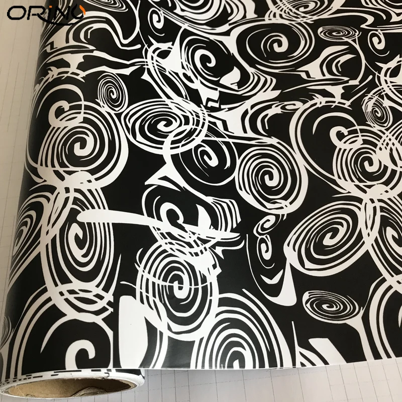 Black White Camouflage Vinyl Film Sticker-4