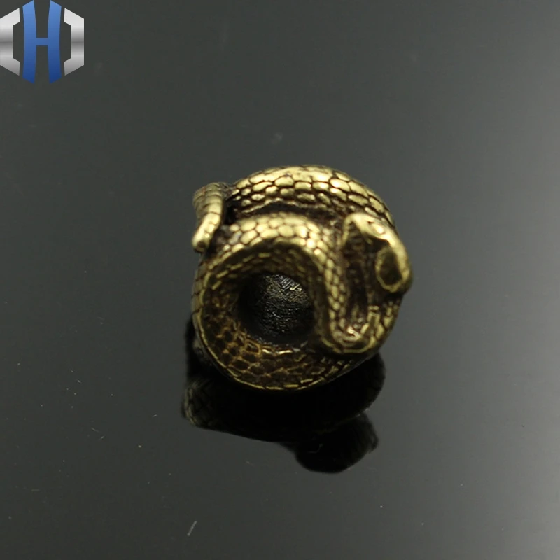 Змея латунный нож бисер Парашютная Веревка DIY EDC шнур Паракорд бусина