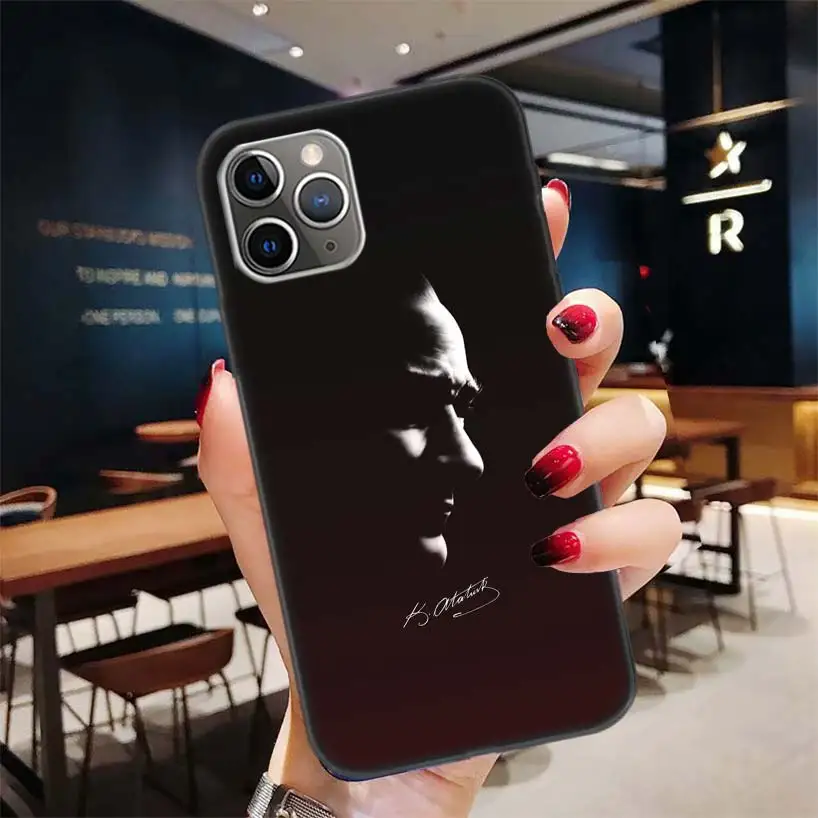 Turkey Mustafa Kemal Ataturk Black Case for Apple iPhone 11 Pro XR 7 8 6 6S 5