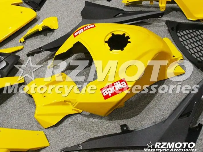 Мотоцикл впрыска ABS Полный обтекатели комплект подходит для Aprilia RS4 50 125 2012 2013 12 13 14 15 тела набор желтый