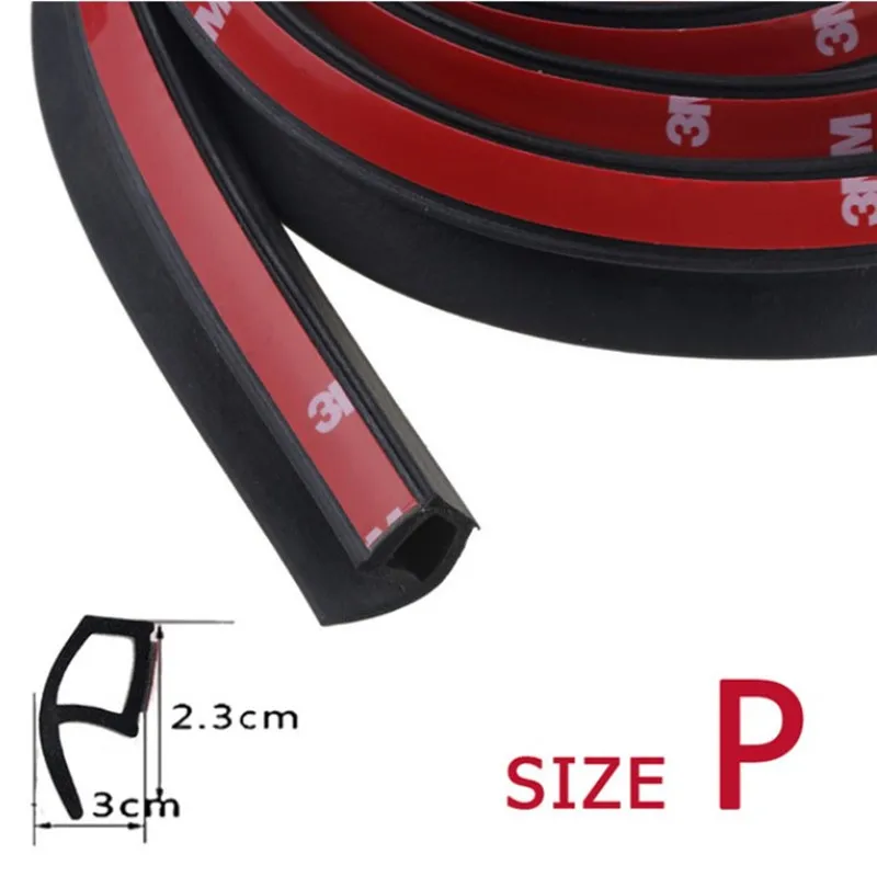 

P Shape Rubber Seal For Cars Sound Insulation Sealing Rubber Strip On The Windshield Weatherstripping Anti-Scratch For Cars Door