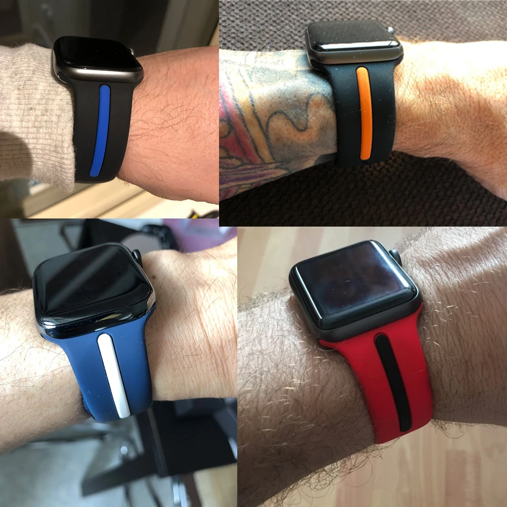 Силиконовый ремешок для Apple watch, ремешок для Apple watch 5, 4, 3, 2, iwatch, ремешок 42 мм, 44 мм, 38 мм, 40 мм, спортивный браслет correa pulseira, ремешок для часов
