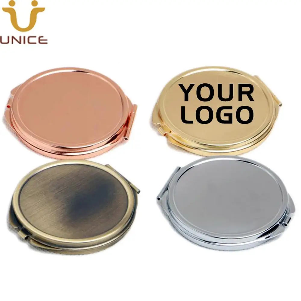 100 PCS Custom LOGO Portable Travel Make-up Pocket Compact Mirror Silver / Rose Golden / Gold / Small Purse Gifts to Lady Girl reusable our lady of mount carmel shopping women tote bag portable catholic virgin mary groceries shopper bags