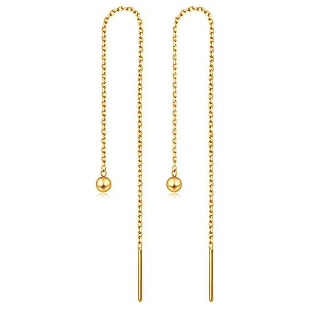 MinaMaMa acier inoxydable longue chaîne mince gland boule étoile papillon goutte boucle d'oreille pour femme enfileur boucles d'oreilles bijoux de mode