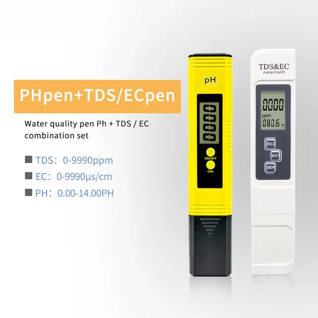 Toll Típusú Ph-Mérő Hordozható Ph-Vízminőség-Tesztelő Acidométer Az Akvárium Acidimeter Víz Ph-Savassági Mérője 0-14Ph /0-9990 Ppm