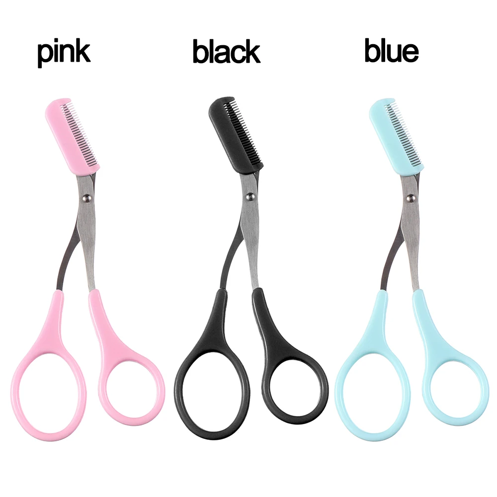 1PC Stainless Steel Eyebrow Trimmer Scissors With Comb Hair Grooming Shaping Shaver Eyelash Hair Clips Remover makeup tools sewing scissors,eyebrow scissors,stainless steel scissors,manicure scissors,facial hair scissors,hair scissors,beauty scissors
