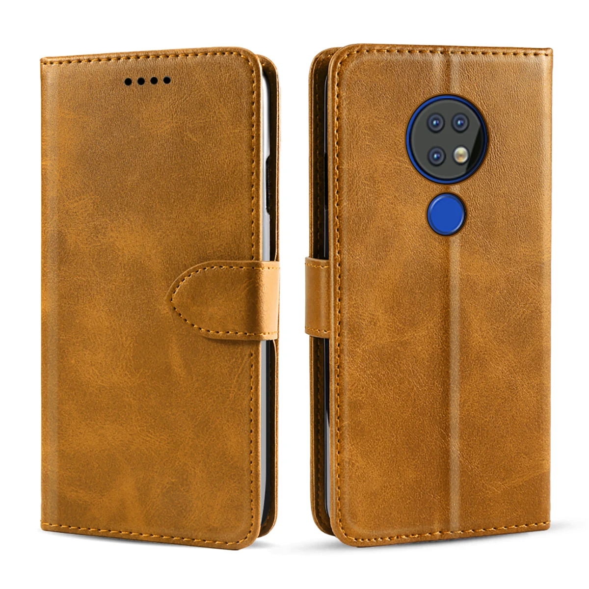 Ретро PU кожаный чехол для Nokia 7,2/6,2/3.1C/2,2/X71/8,1 Plus/4,2/3,2 флип-подставка, гнездо для карточек кошелек чехол с магнитной пряжкой - Цвет: Цвет: желтый
