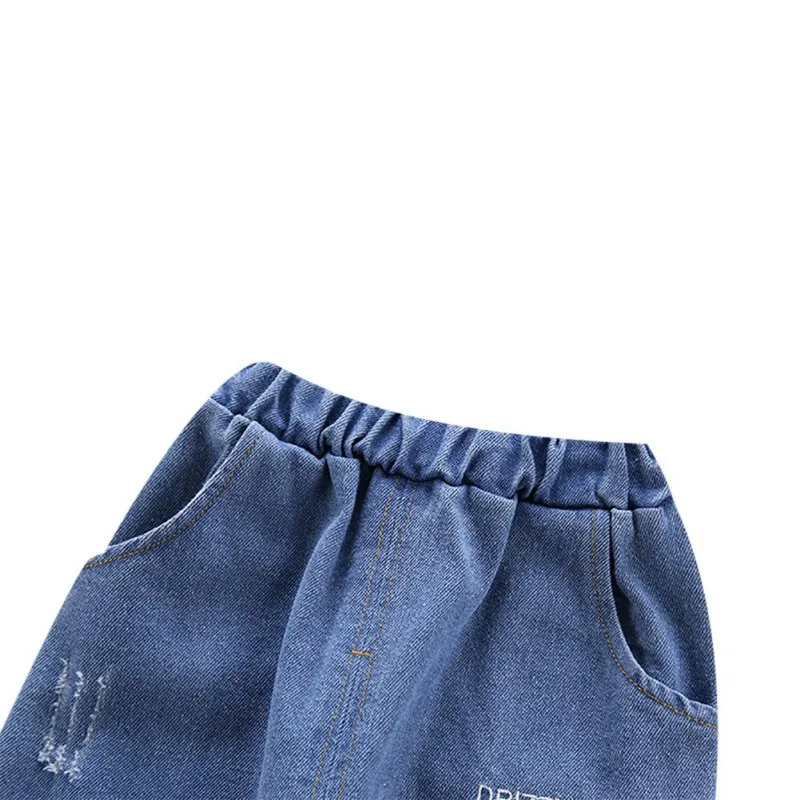 Осенне-зимние джинсовые штаны для маленьких мальчиков повседневные джинсовые штаны для девочек Одежда для детей от 1 до 4 лет