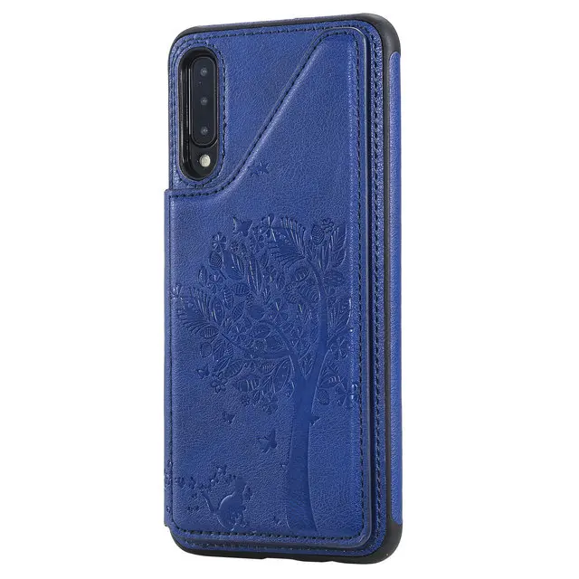 Для Coque samsung A50 чехол 3D тиснение Роскошный кошелек магнит Etui для samsung Galaxy A50 Чехол samsung A50S A 50 S Чехол флип - Цвет: Синий