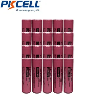 

20Pieces PKCELL 18650 Batter 2200mAh 2.2AH ICR18650 3.7V Li-ion Rechargeable battery lithium batteries Flat Header