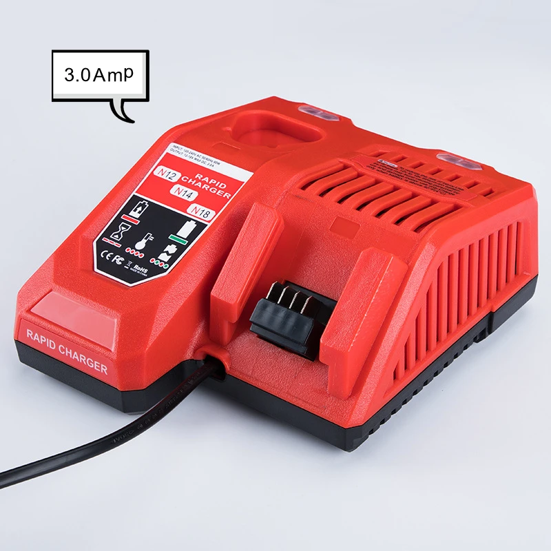 Factory New 3.0 Amps Rapid Charger for Milwaukee M12 M18 12V 14.4V 18V Lithium Battery 48-59-1812 48-59-1808 | Электроника