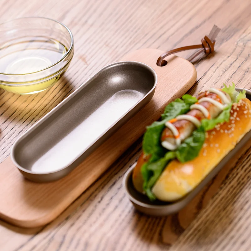 Bakerdream 7.5 inch Carbon Steel Hot Dog Bun Mold Non-Stick Hotdog Pan Bread Mold Non Stick Bakeware