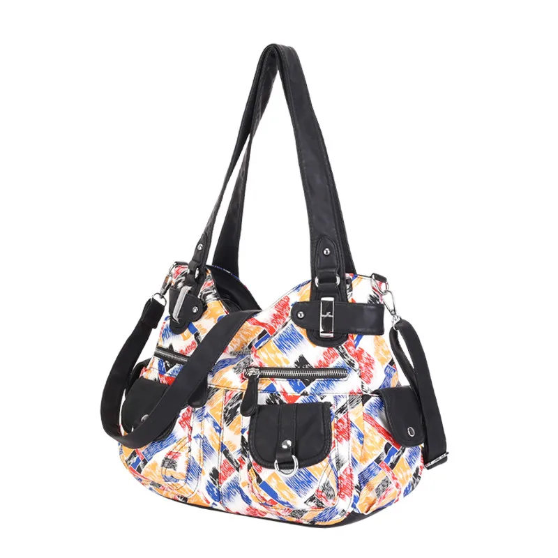 Angel Kiss Brand Women Printed Shoulder Bag Soft Messenger Tote Female Soft Multi Color Purse